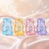 Mini Clear Bear Squeeze Toy Stress Relief Sitting Bear Sensory Toy Soft Stretchy
