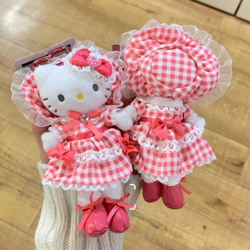 NEW 15CM Sweet Lolita dress  plush toy keychain pure white dress Pendant Cartoon long legs Kt Cat Kitty Stuffed Toys