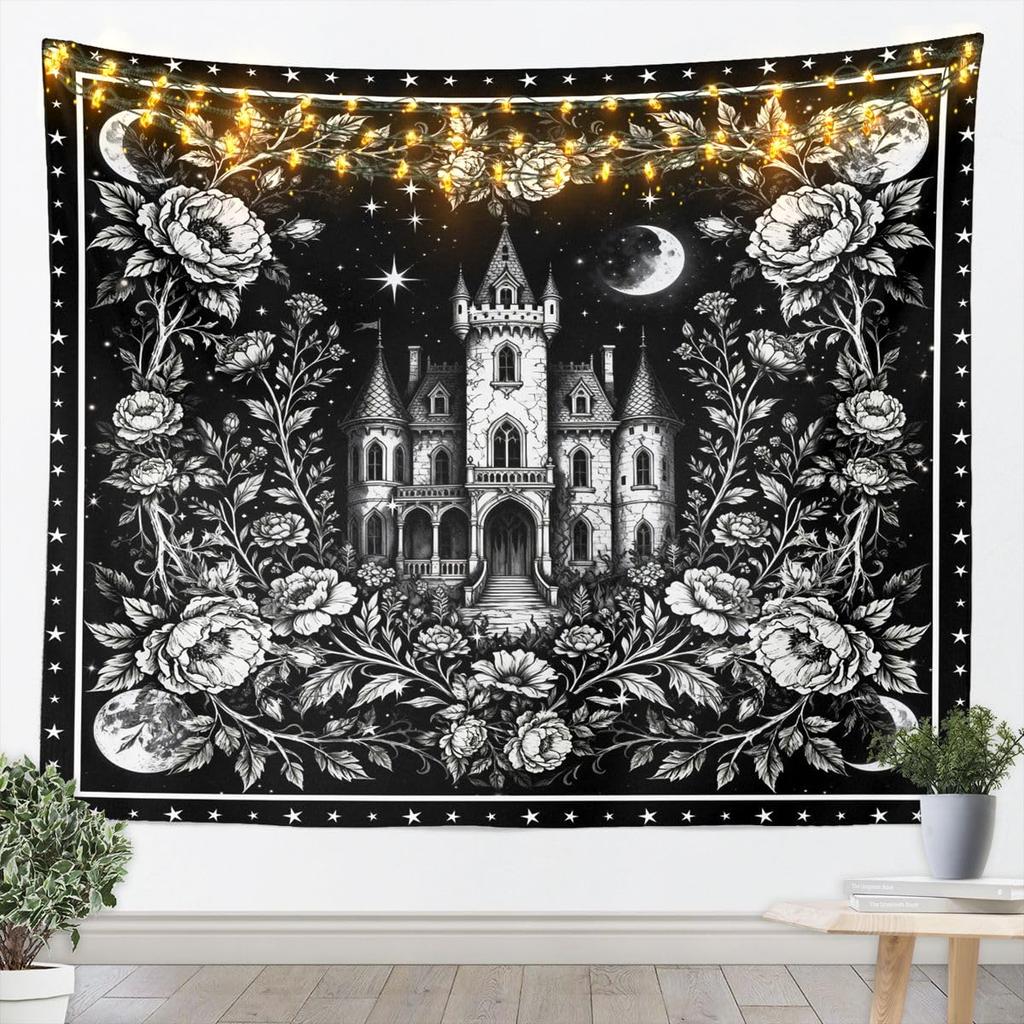 Bohemian Tapestry for Bedroom | Sun and Moon Wall Tapestry Aesthetic Antique Decor Cosmic Galaxy Tapestries, Universe Stars