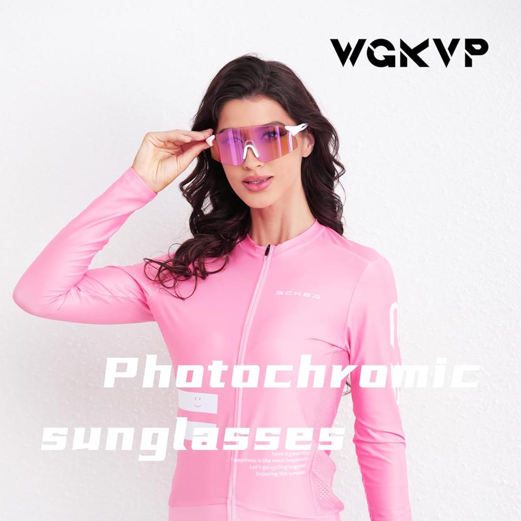 Photochromic Sunglasses, UV400 Protection, Sports Glasses For Men and Women Cycling Jogging Travel Goggles