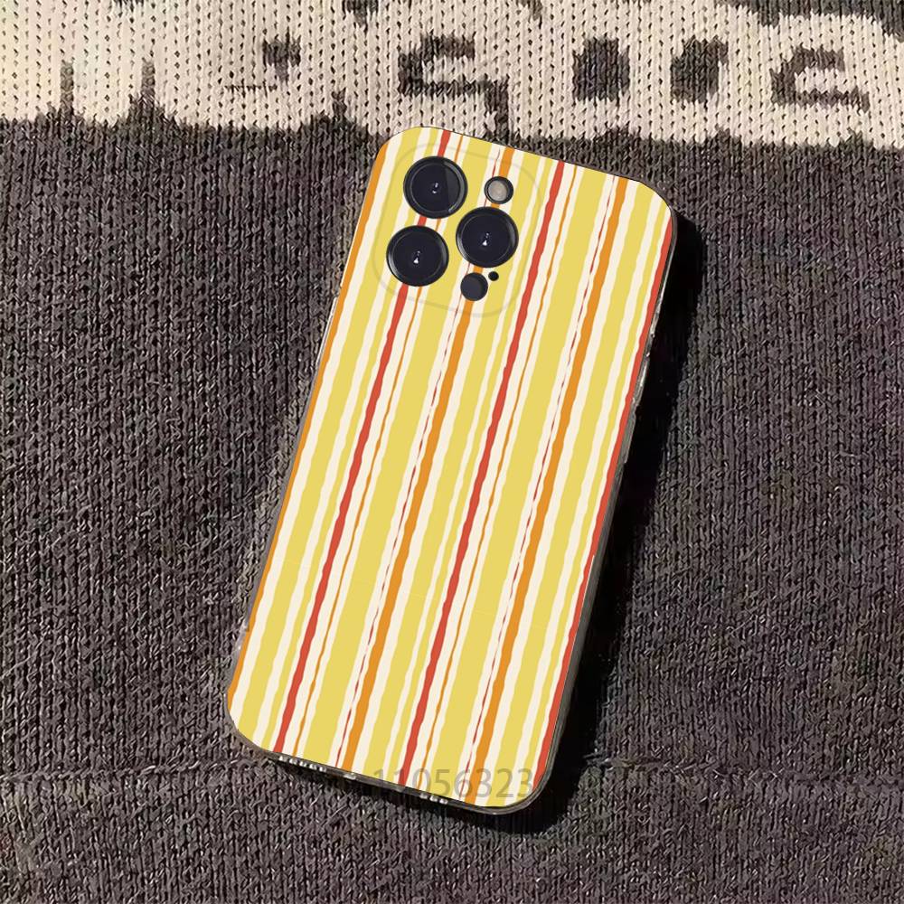 Colorful Striped Minimalist INS Couple Phone Cases For iPhone 17 16 15 14 13 12 11 Pro Max Plus Luxury Camera Protection Plastic