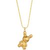 Three-Dimensional Bear Temperament Personality Minimalist Wind Furnace Real Gold Necklace Female Collarbone Chain