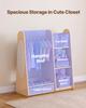 VEVOR Kids Dress Up Storage, with Mirror, Dress Up Closet, Toddler Wardrobe Closet for Little Girls, Armoire with Shelves & Bottom Tray