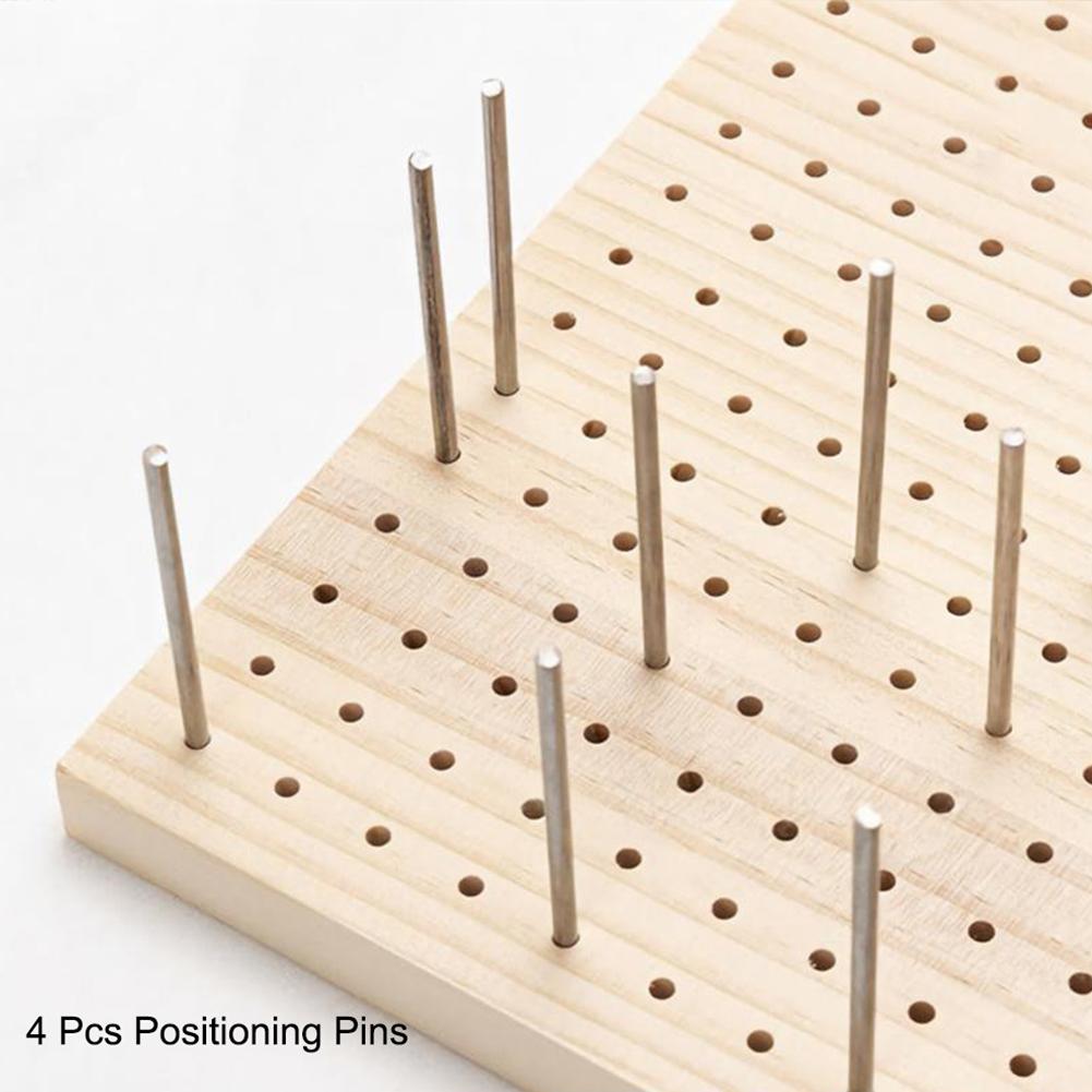 Wiederverwendbare quadratische Holz-Häkel-Blockierplatte Handwerk Strick-Blockiermatte DIY Häkelpuppen-Positionierungs-Garnloch-Platte Haken