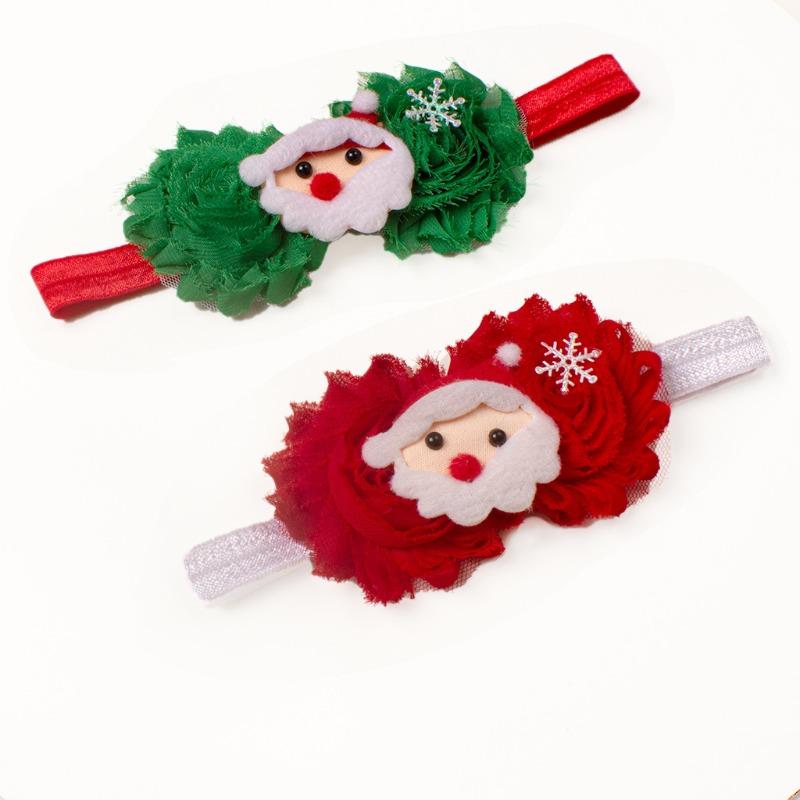 New Christmas Day, Baby Santa Flowers Headscarf Kids Dress Up Hair Accessories Baby Headband
