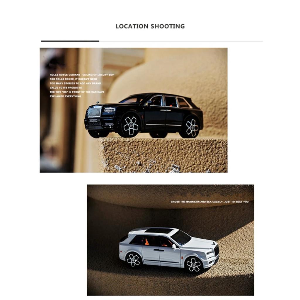 Large Size 1/20 Rolls Royce SUV Cullinan Alloy Luxy Car Model Diecast Metal Toy Vehicles Car Model Sound and Light Children Gift