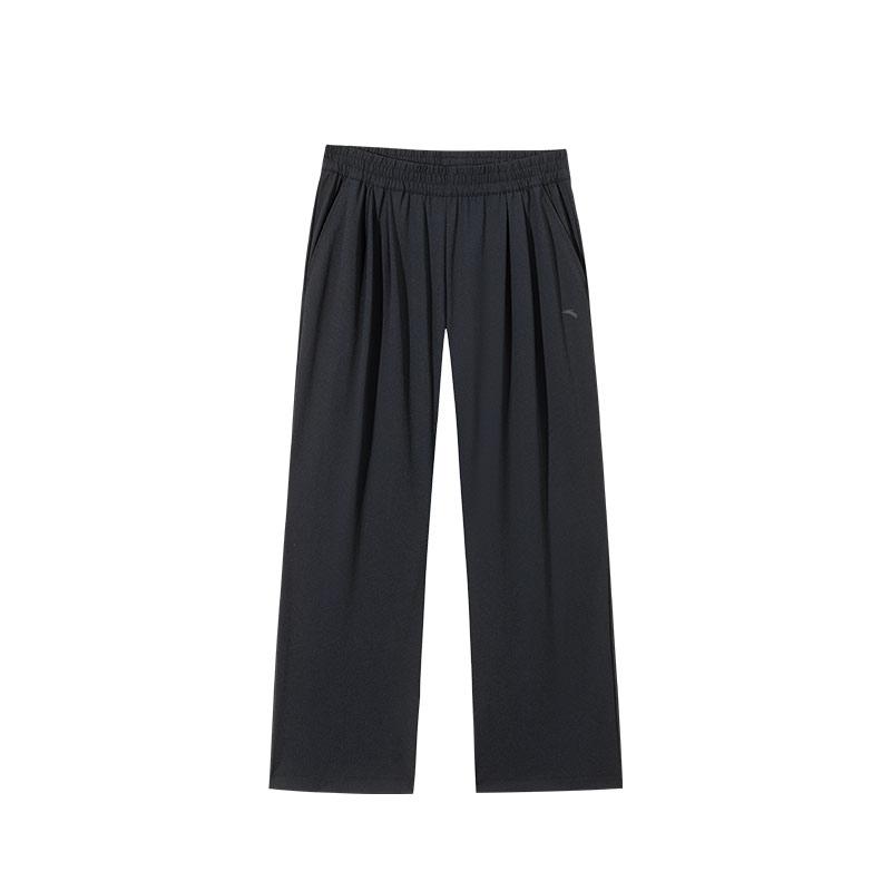 

Anta Comfortable Training Casual Simple Straight Leg Breathable Knitted Sports Pants Women bottoms Basic-Black 962527313-4