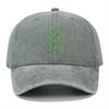 Men Women'S Baseball Cap Vintage Washed Dad Hat Lucky Clover Embroidered Adjustable For Daily Casual And Outdoor Activities