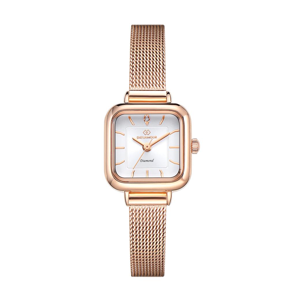 Diyuamoleu Women'S Mesh Band Watch Daw6202Ms-Rw Diamond Watch