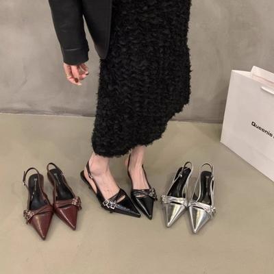 Nuevas Sandalias de Tacón Alto Zapatos de Mujer Nuevos Zapatos de Verano Punta Puntiaguda Fiesta Zapatos de Mujer Moda Hebilla Tacones de Mujer Zapatos Mujer