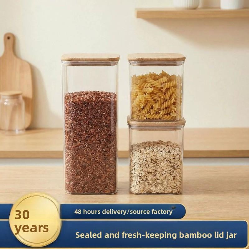Recipiente de almacenamiento de alimentos transparente, tarro hermético para cocina y cereales