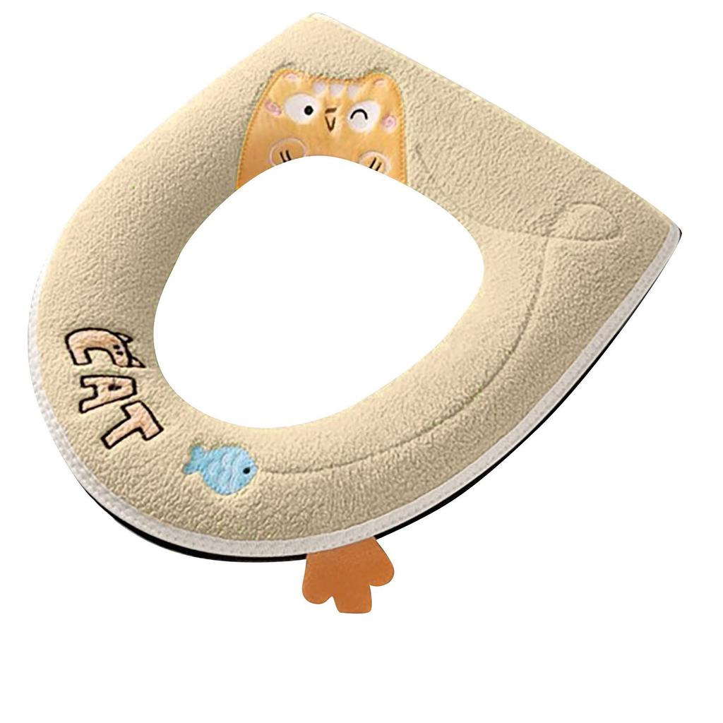 Toilet Seat Cushion, Household Cute Toilet Seat Cover, Seasonal Universal Toilet, Thickened Zipper Toilet Gasket