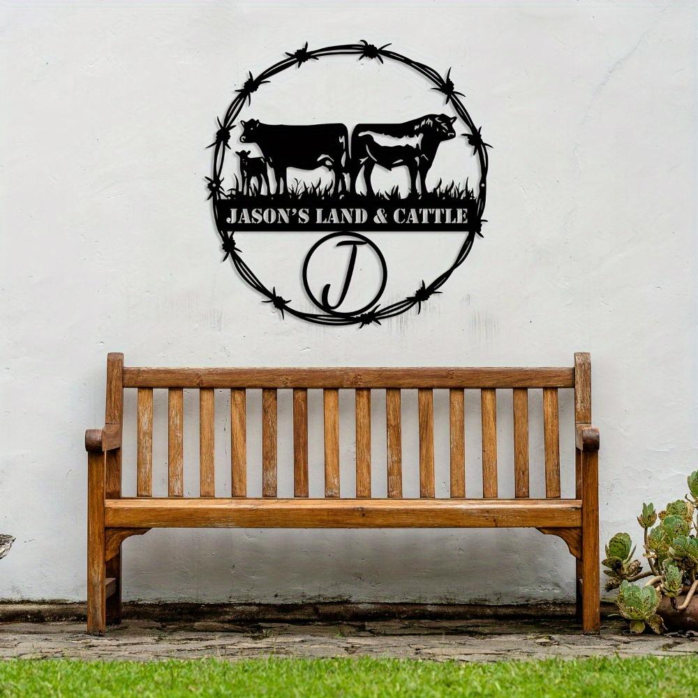 Metal Wall Art Livestock Silhouette Matte Finish Reusable Door Yard Decor