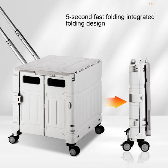 

Складная тележка на колесах большой вместимости 40 л с колесами, грузоподъемностью 30 кг, телескопическая ручка, многофункциональный ящик для хранения вещей