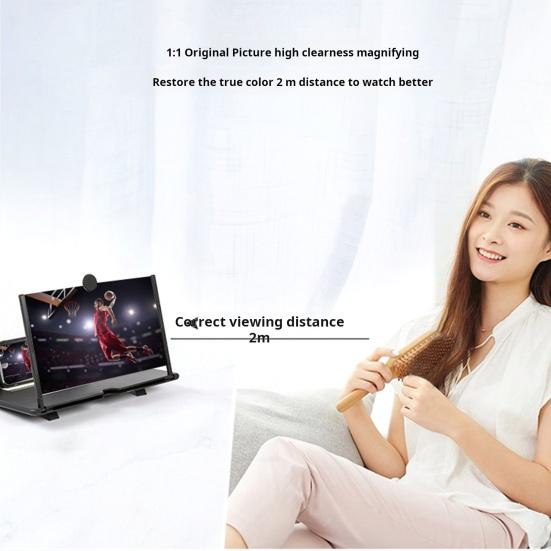 14 Inch Mobile 3D Phone Amplifier Video HD-compatible Expandable Foldable Smartphone Screen Magnifier for