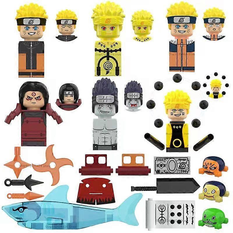 Mini Naruto Sasuke Kakashi Akatsuki Byggeklosser Sett Anime Tegneserie Actionfigurer Montering Klosser Leker Barn Julegaver