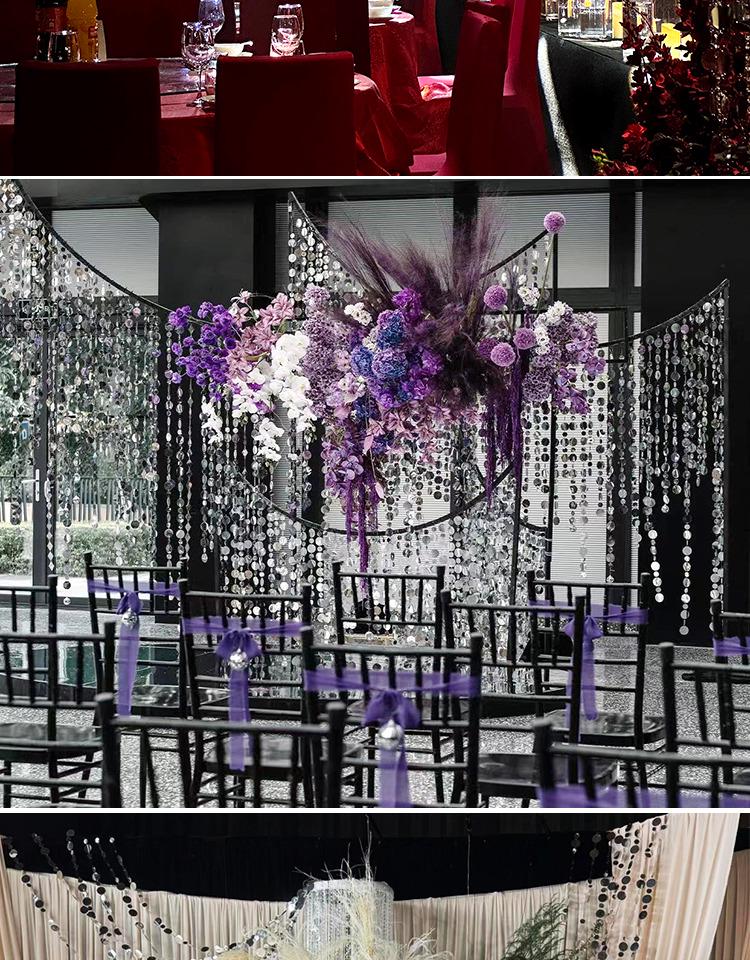 Perlmuttfarbene Pailletten-Hängekette Dekoration für Hochzeitsbogen und Decke