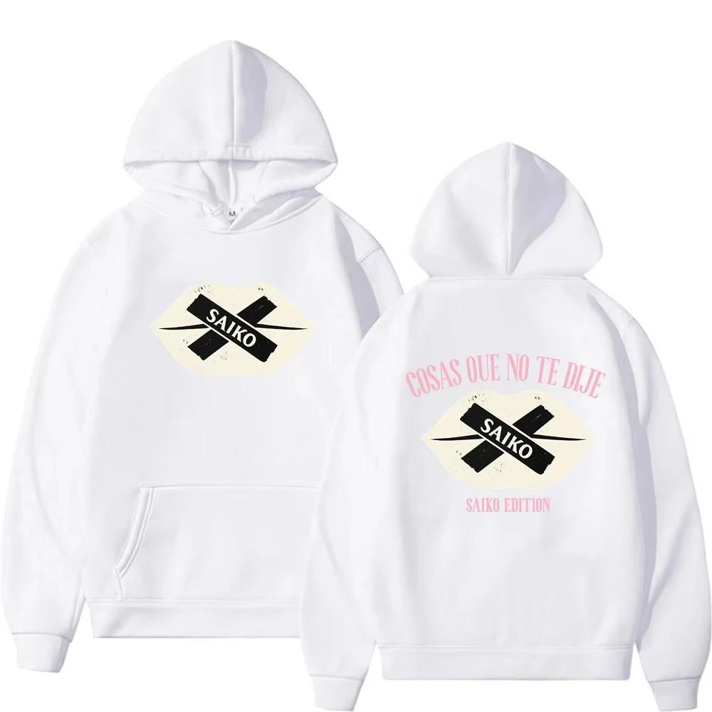 Rapper Saiko Cosas Que No Te Dije Graphic Hoodie Men's Clothing Retro 90s Classic Long Sleeve Comfort Hooded Sweats