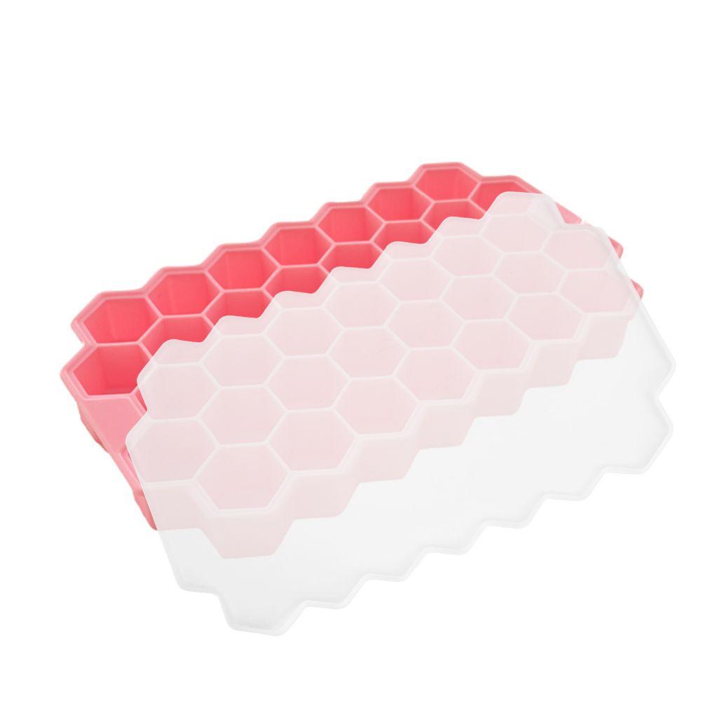 1PC 37Grid  Ice Tray Mold Food Grade Soft Silicone Ice Cube With Cover Honeycomb Washable And Reusable DIY Ice Maker Home Kitchen Tools