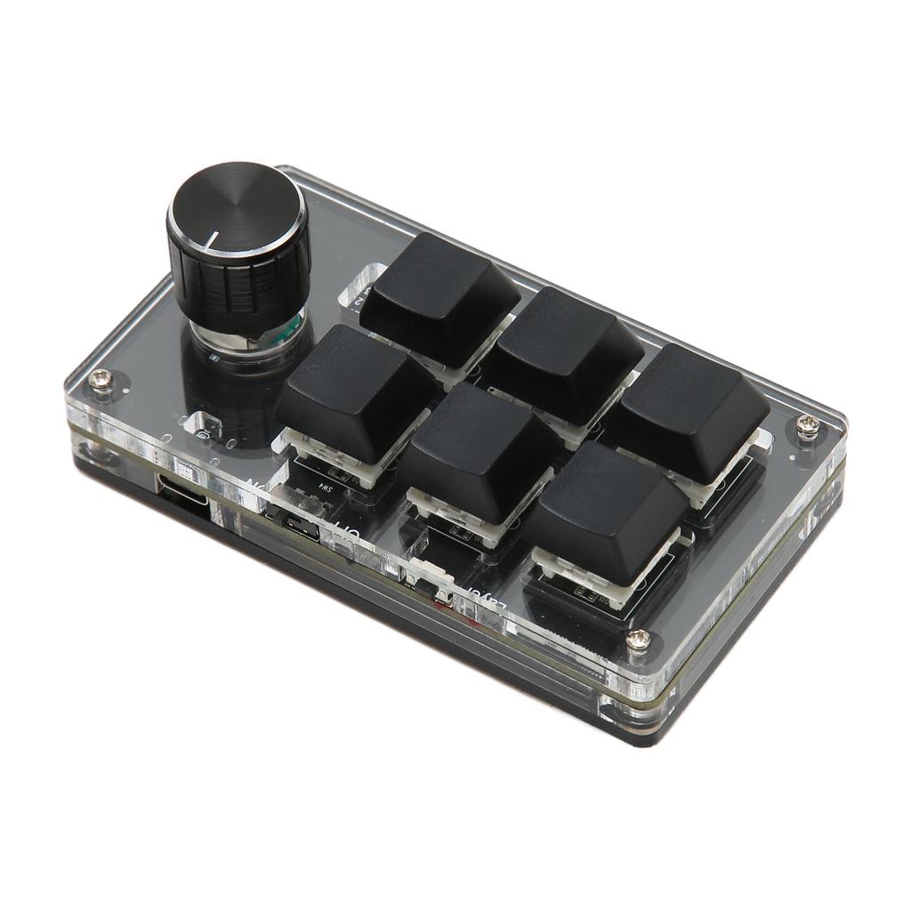 6 Key Keypad with Knob Blue Wired USB Wireless Dual Mode Connection Programmable Mechanical Keyboard