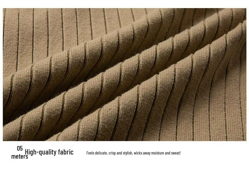 Men's Autumn/Winter Vertical Stripe Half High Collar Zip Knit Sweater