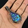 Abalone Shell 999 Copper Wire Wrapped Pendant, Handmade Gemstone Pendant Jewelry, Gifts For Wife Brand New Pendant