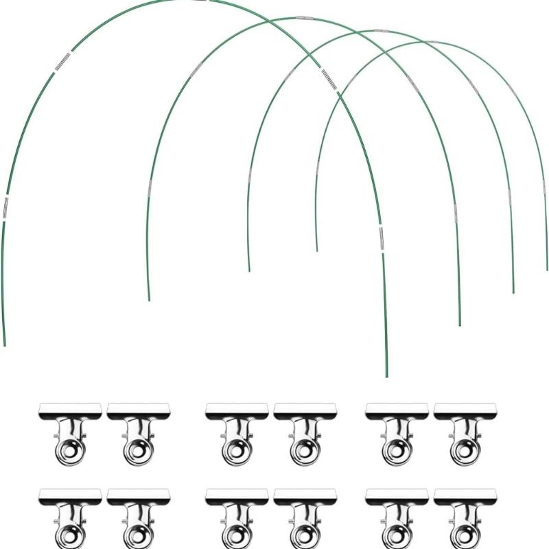 Gewächshausbogen Wachstunnel Gartenbogen Fiberglas Gartenbogenrahmen für Gartennetze Hochbeet Pflanzenschatten