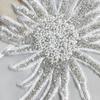 White Embroidered Sunflower Beads Cloth Sticker Accessories Top Dress Dress Decorative Front Collar Cloth Sticker Accessories
