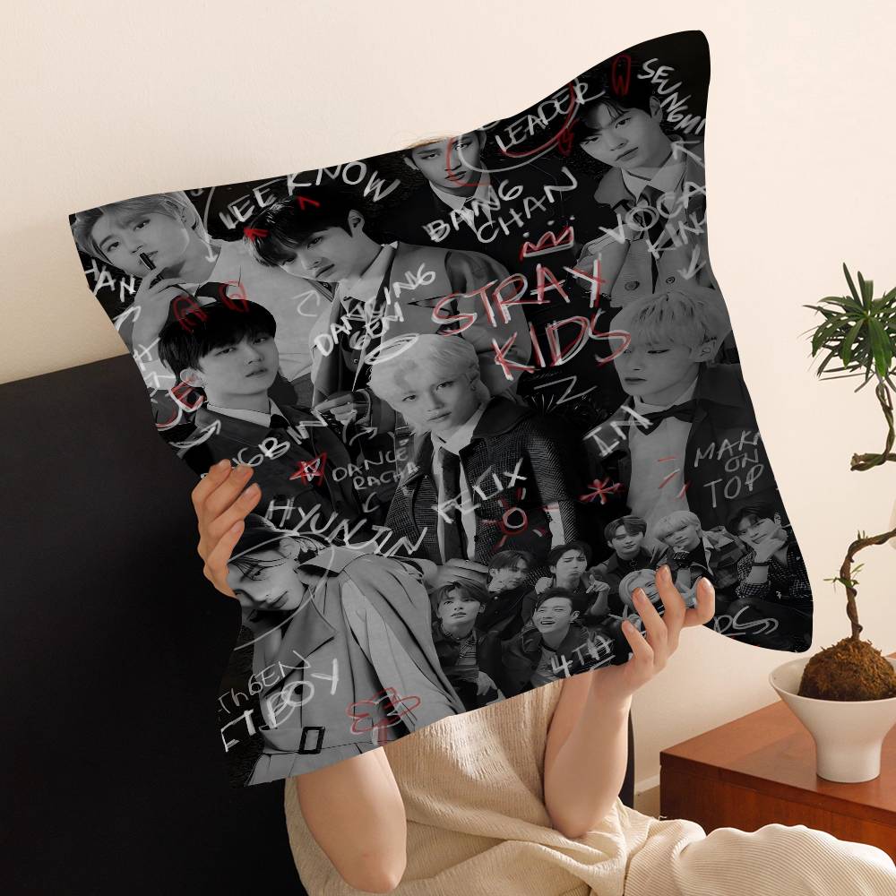 Kpop SStray KKids Personalized Pillow Cover Kids Bedroom Wild Party Decor Pillowcase kid Birthday shower Gift