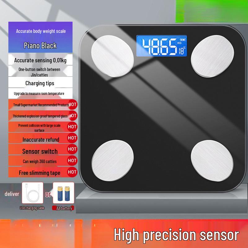 

Rechargeable High Precision Digital Body Fat Scale for Family Weight Loss Battery