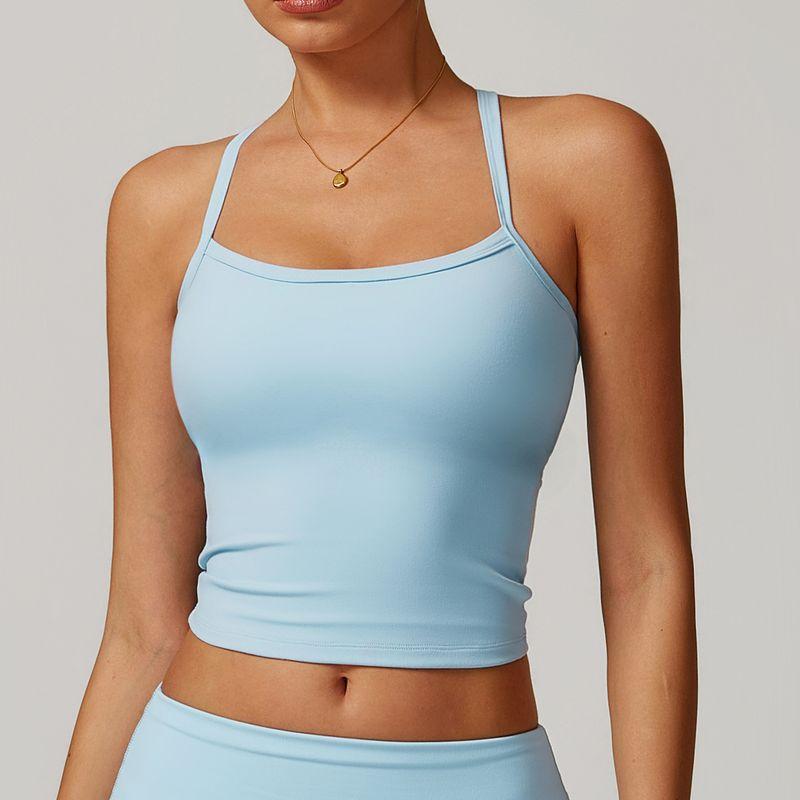 Fine Sling Sports Underwear Women Outer Wear Summer Yoga Vest Top With Chest Pad Running Quick-Drying Workout Clothes Beauty Back