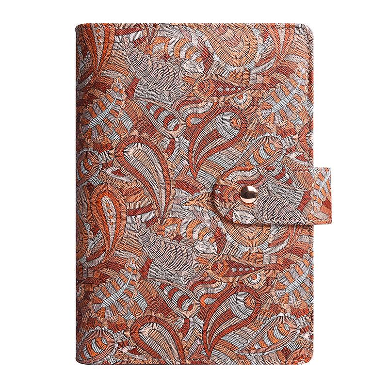 A6 Cashew Flower Macaron Planner PU Leather Business Notebook