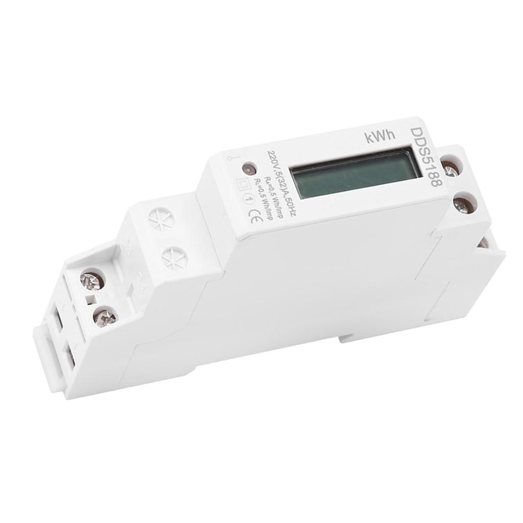 Digital LCD 220V Single Phase Din Rail Electric Meter 532A Electronic KWh Meter
