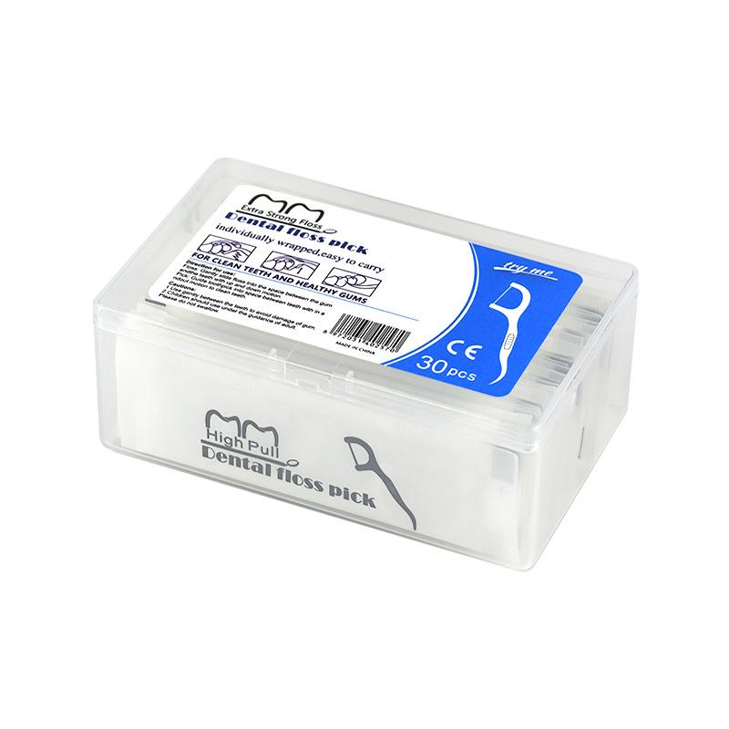 Individually Packaged Disposable Ultra-fine Round Thread Box of 30 Dental Floss Sticks