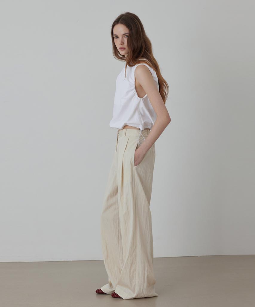 Kwinseulaebis Cooling Rayon Back Banding Semi Wide Fit Trouser Slacks_Pants_3Colors
