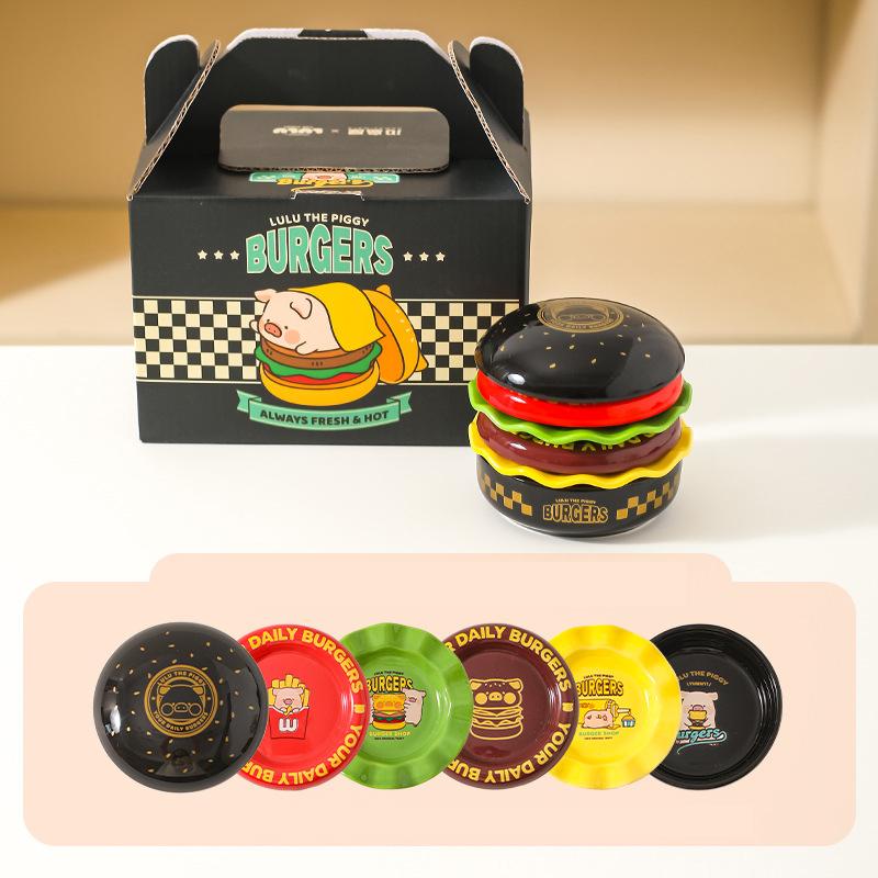 

6pcs/set Seasoning Dish Six Piece Set Dipping Dish Cute Tableware Ceramic Underglaze Color Soy Sauce Dish Outdoor Tableware