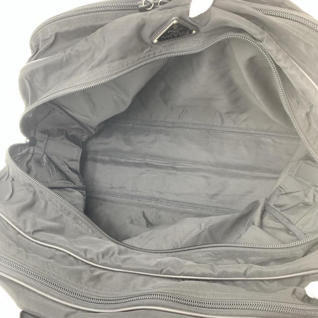 PRADA Boston Bag Travel Bag Shoulder Bag Large Logo Tessuto Nylon Saffiano Leather Black Triangle Logo Plate A4 Capacity 2WAY Men's
