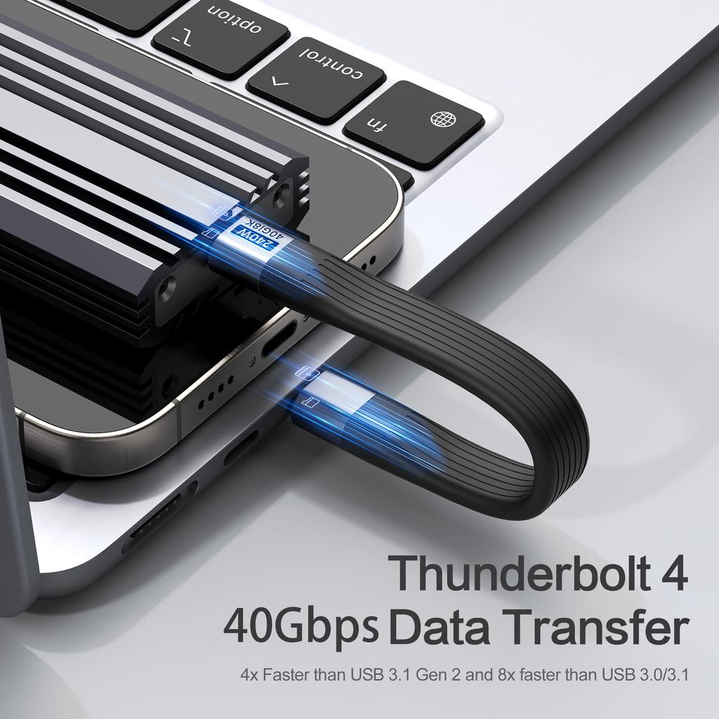 PD 240W USB C Charging Cable For iPhone 16 USB4 Cable Portable Keychain 40Gbps Data Transfer Thunderbolt4/3 8K@60Hz Type C Cable