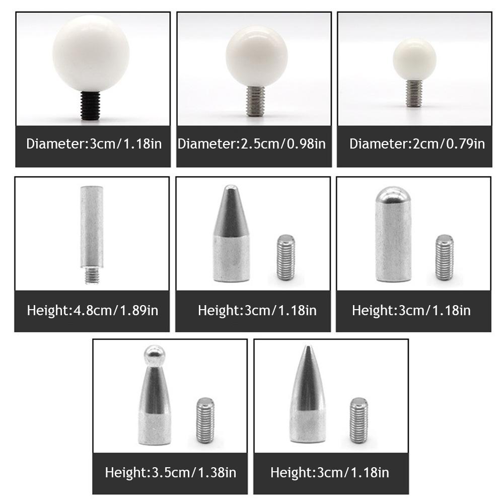 8PCS Car Dent Rod Tips Autobody Dent Removal Kit Paintless Dent Removal Hook Tips Slide Hammer Tips Rubber Hammer HAND TOOL