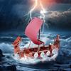 1 Set Building Block Viking Ship Medieval Dragon Cattle Boat Model Micro Building Brick Educational Toy Desktop Decoration Birthday Gift