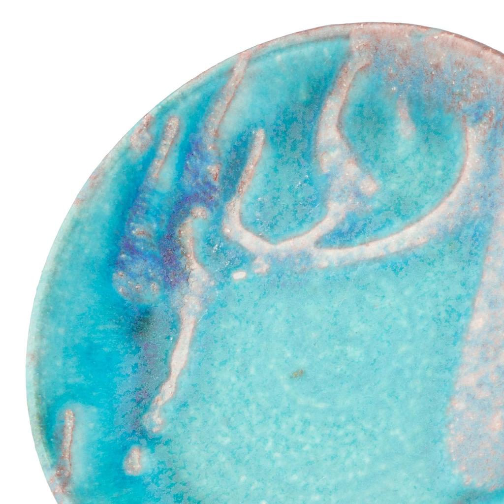 Marui Pottery Shigaraki Ware Hechimon Cup & Saucer, Approx. 210ml Capacity, Dewdrop Blue, MR-3-4397