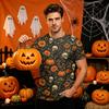 Men's Short Sleeve Halloween Print Round Neck T-Shirt for Casual Party Wear