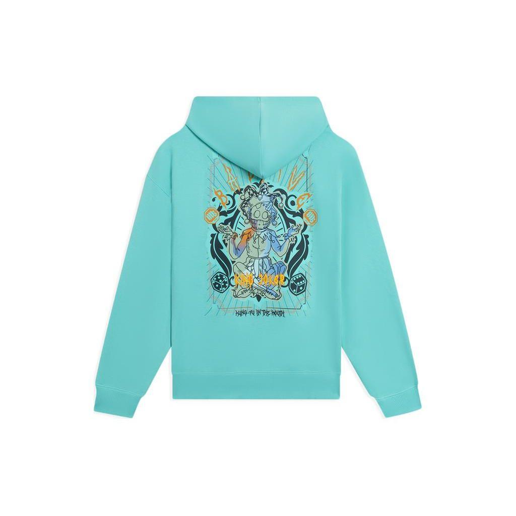 Li Ning Badfive Letter Print Hooded Sweatshirt Men Sweatshirts Fluorescent-Jade-Green AWDSA69-2
