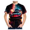 Summer Round Neck 3D Racing Series Printed Top Fashionable Casual Short Sleeved Children's Boy T-shirts
