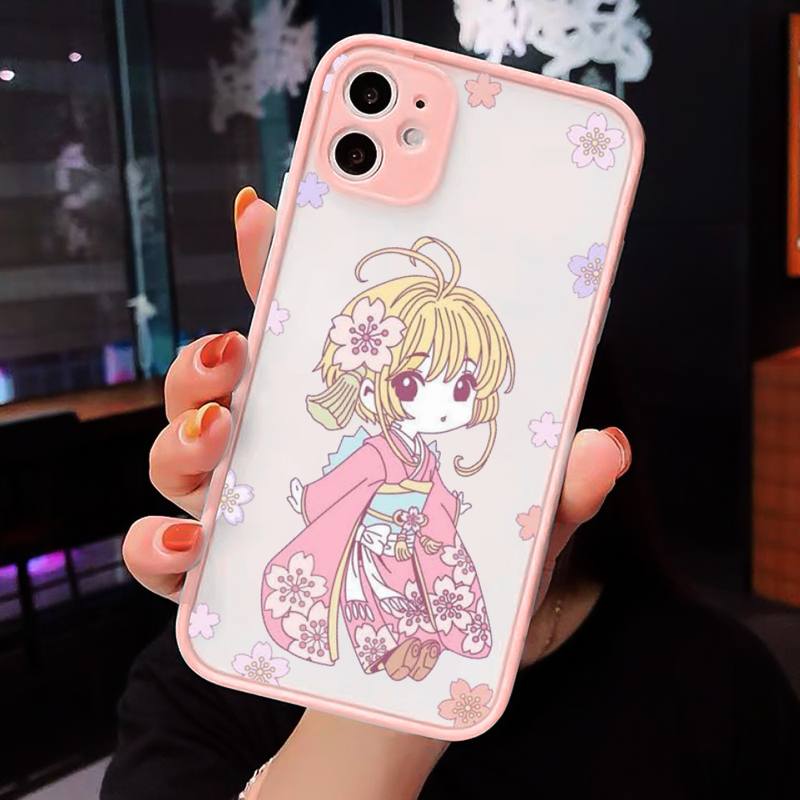 Cardcaptor Sakura anime ragazza carina Custodia per telefono opaca trasparente Per iphone 7 8 11 12 plus mini x xs xr pro max cover