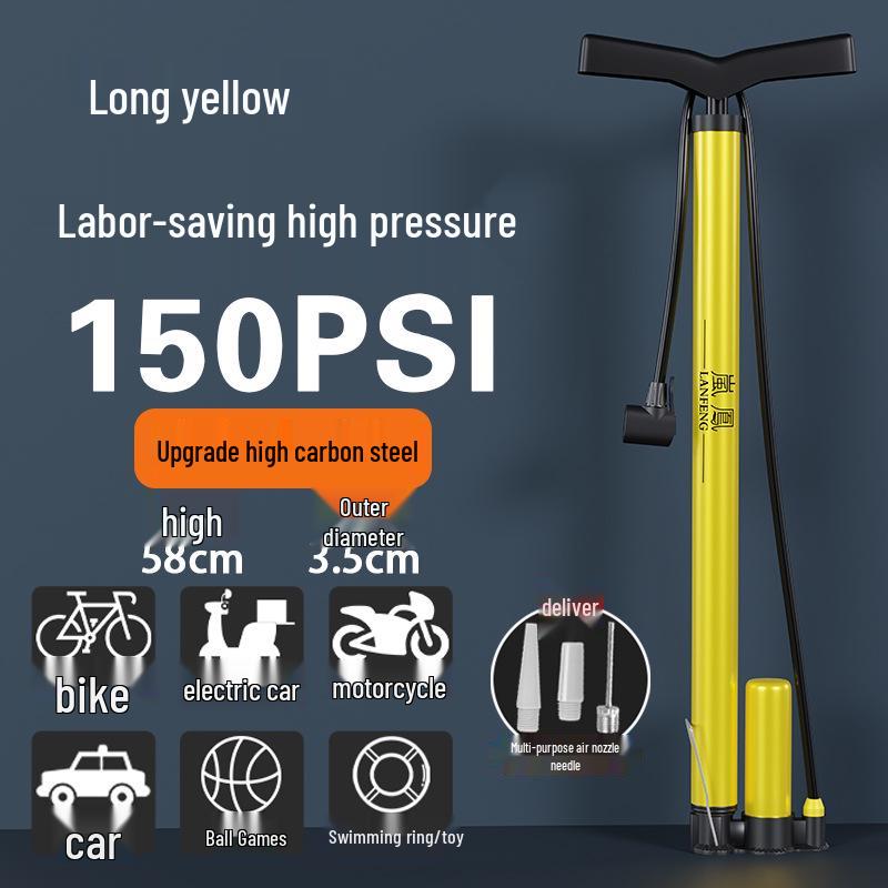 Universal High-Pressure Air Pump for Bikes, Cars, and Basketballs with Inflation Cylinder