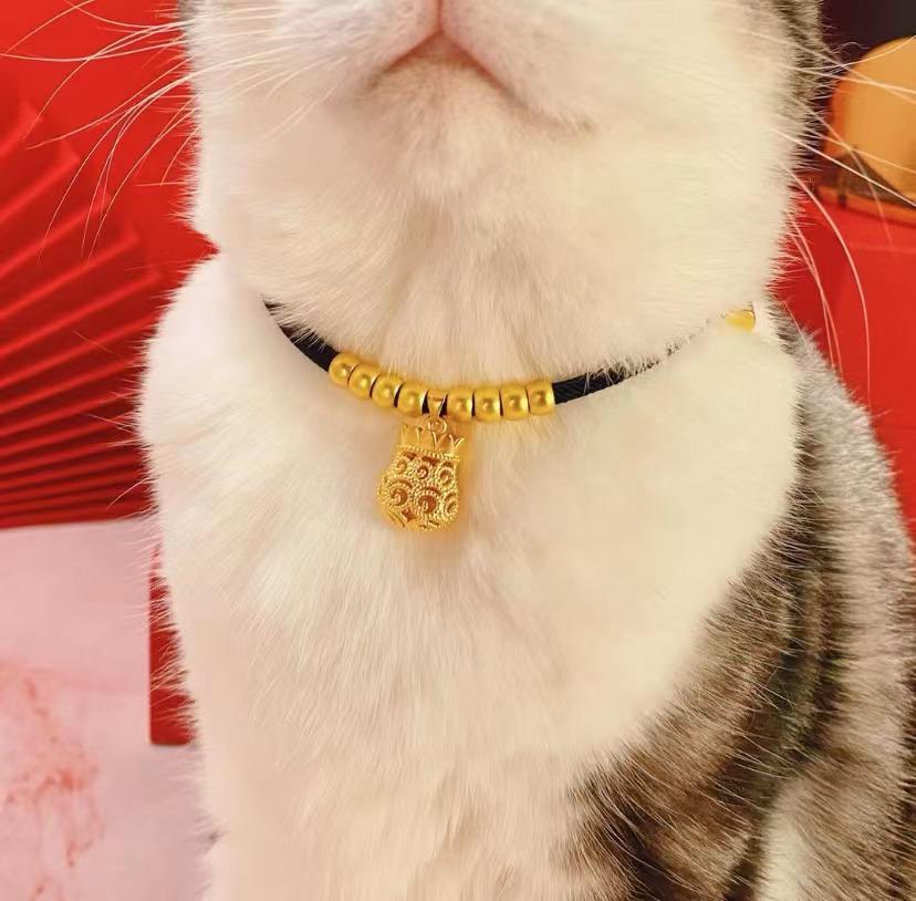 Pet New Year Collar: Adjustable Longevity Lock Necklace for Cats & Small Dogs