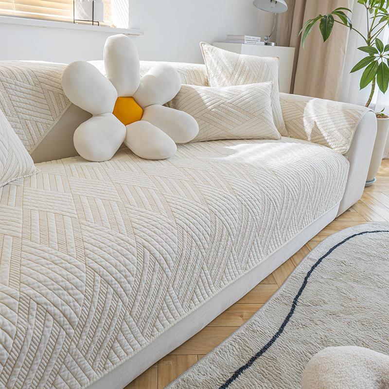 Pernă de canapea coreeană din bumbac, husă de pernă universală anti-alunecare pentru toate anotimpurile, husă de canapea simplă de culoare solidă