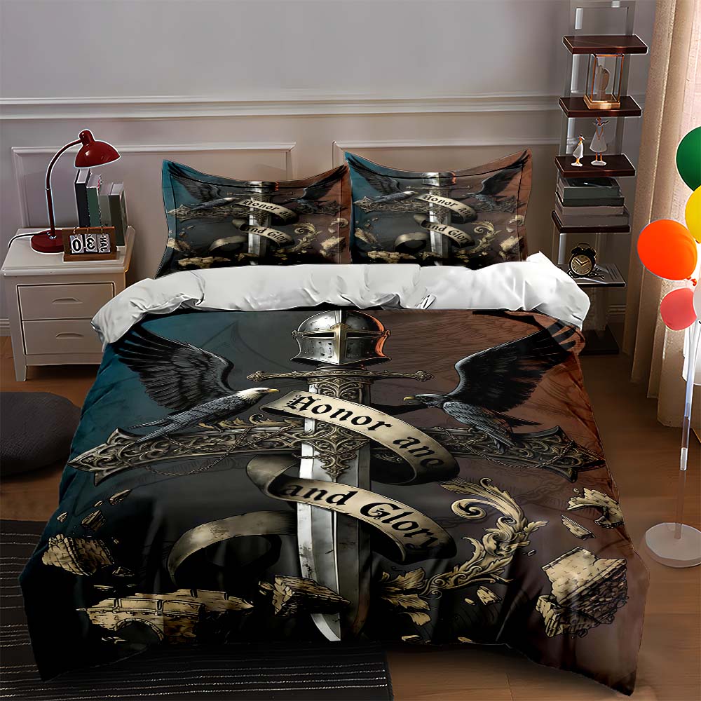 

Armor, sword, wings. Bedding Duvet cover sets Duvet covers Pillowcases gifts (1 * Duvet Cover 2 * Pillowcases, without duvet insert) 135x200cm