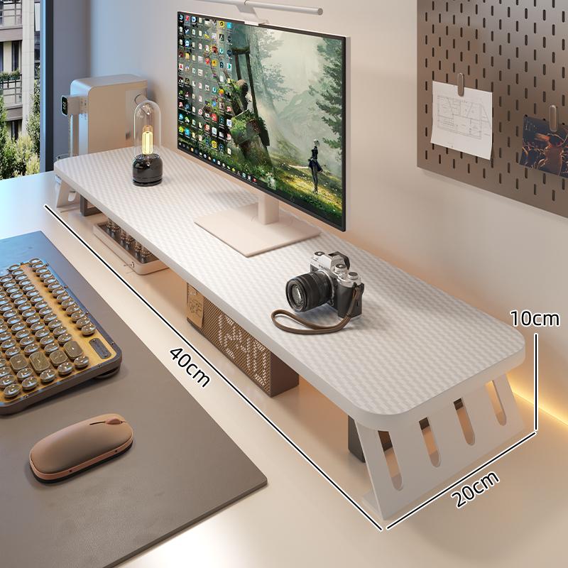 Carbon Fiber Desktop Monitor Riser Gaming Room Computer Organizer Workstation Laptop Stand Desk Storage Rack